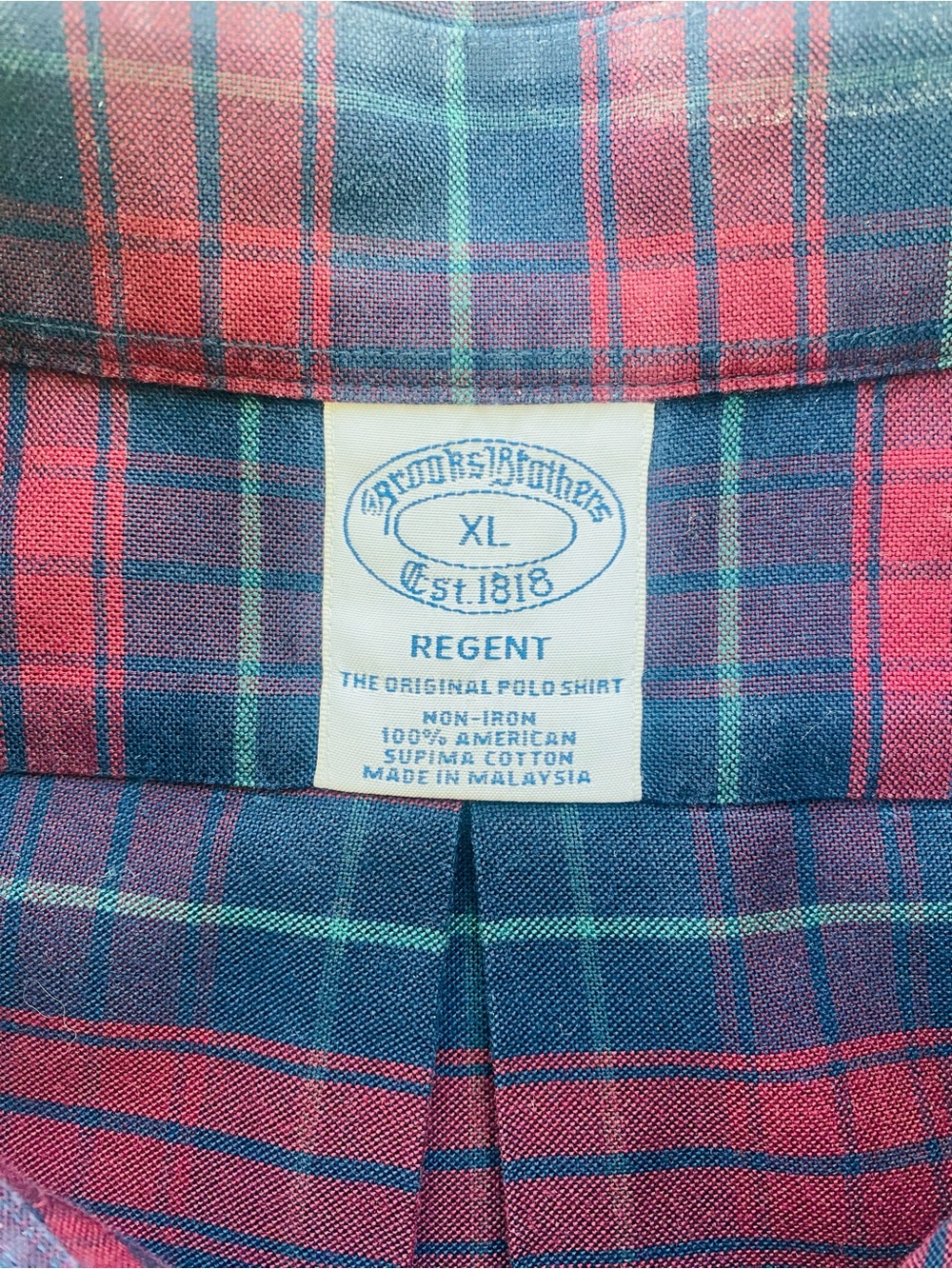 Brooks Brothers Plaid Regent Button Down XL